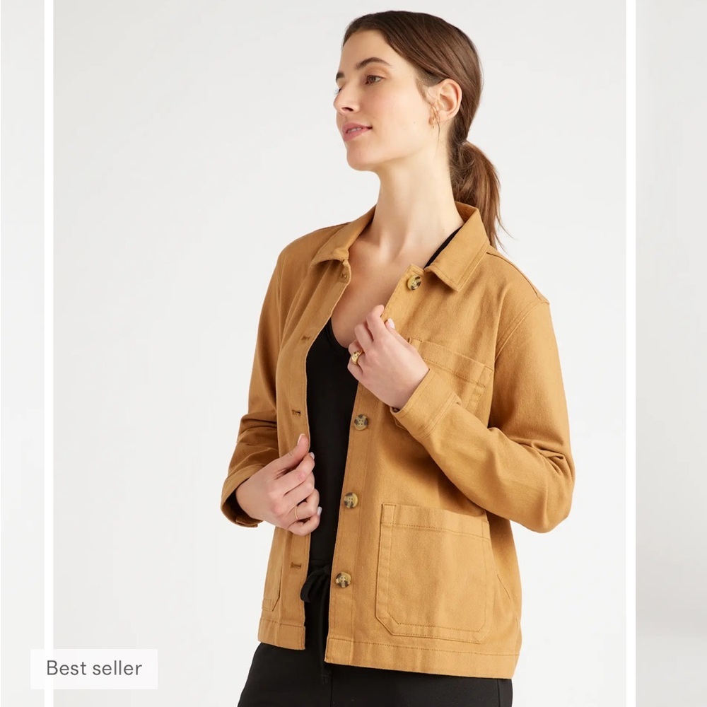 Quince | Organic Comfort Stretch Chore Jacket in Tobacco